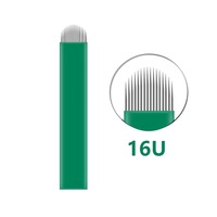 Aiguille verte de Microblading de Hadiyah Lame de sourcil aiguille de lame de Microblading de microlames