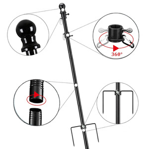 Новый продукт, алюминиевый флагшток 8,6 футов, прочный ветростойкий профессиональный американский флагшток для дома, сада - Product Image 3