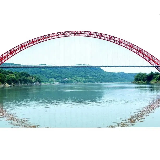 Estructura de acero personalizada de China, puente de metal prefabricado, construcción