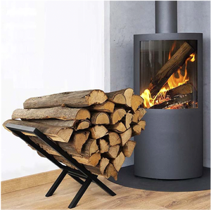 Support à <span class=keywords><strong>bois</strong></span> <span class=keywords><strong>de</strong></span> <span class=keywords><strong>chauffage</strong></span> moderne en métal noir pour foyer et feu <span class=keywords><strong>de</strong></span> camp, utilisation intérieure - Product Image 4