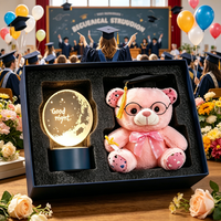 Coffret cadeau de remise de diplôme personnalisé avec logo, comprenant un ours de remise de diplôme et une veilleuse LED, pour les cadeaux de fête de remise de diplôme