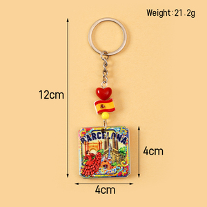 Llavero de Resina y Metal con Bandera Española, Corazón, Búho y Sagrada Familia, Recuerdo de <span class=keywords><strong>Barcelona</strong></span>, Regalo de Viaje - Product Image 2