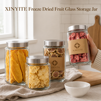 Grand bocal de rangement en verre transparent avec couvercle en verre, récipient de cuisine hermétique en silicone pour farine, poudre de cacao, fournitures de pâtisserie