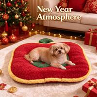 Lit de repos moderne pour animaux de compagnie, design hiver Noël, avec côtés surélevés de 20 cm, pour sieste, détente, confort thermique et réconfort, pour chats/chiens