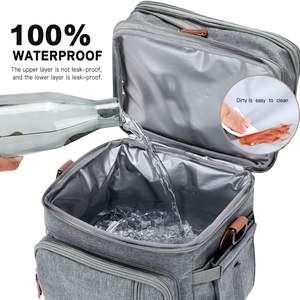 Sac isotherme grand format gratuit avec logo personnalisé, 30L, pour les voyages, les courses, le transport de nourriture, la grillade, glacière - Product Image 4