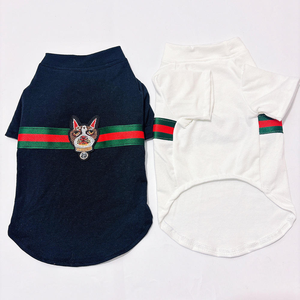 T-shirt de luxe pour chien de marque haut de gamme en gros |   Vêtements pour animaux de compagnie haut de gamme avec broderie de <span class=keywords><strong>bouledogue</strong></span> français pour les boutiques de produits pour animaux - Product Image 6