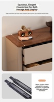 Commode à tiroirs haute de style moderne français en noyer blanc écologique, grande capacité, pour chambre à coucher, 6 tiroirs pour vêtements