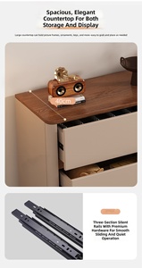French Modern White <strong>Walnut</strong> Eco-Friendly Large Capacity Bedroom Furniture Tallboy Chest <strong>Drawers</strong> for Clothes 6-<strong>Drawer</strong> Cabinet - Product Image 5