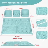 Gamelle carrée en silicone pour chien à alimentation lente, avec ventouse anti-étouffement et tapis de léchage multifonctionnel – Offre Spéciale