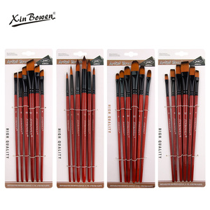 Xin Bowen 6 pezzi 4 stile Nylon forma di capelli rosso manico in legno di betulla manico acquerello artista ad olio <span class=keywords><strong>pennelli</strong></span> <span class=keywords><strong>per</strong></span> la <span class=keywords><strong>pittura</strong></span> - Product Image 2