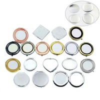 Miroirs cosmétiques portables double face, supports vierges pour miroirs de maquillage DIY, petite taille, usage commercial, vente directe usine
