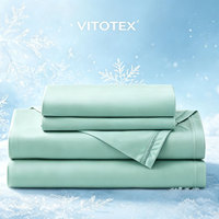 Draps de lit rafraîchissants taille double pour sueurs nocturnes, tissu respirant anti-humidité, ensemble de literie doux avec 2 taies d'oreiller
