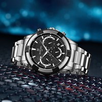 Montre de sport multifonctionnelle pour homme Reward 81968M, bracelet en acier inoxydable de luxe, boîtier en alliage, mouvement à quartz, cadran à aiguilles, chronographe 38 mm