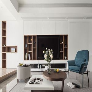 Meuble TV mural moderne de luxe européen, designs en bois personnalisés, vert, rangement pour la maison, cuisine, salon, meubles en verre - Product Image 4