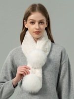Usine directe en gros vente chaude femmes Rex lapin fourrure écharpe solide blanc automne hiver Collection respirant décontracté fourrure boule