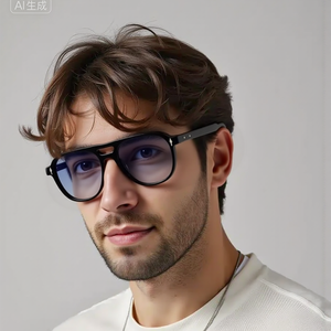 Gafas de sol clásicas Wayfarer, montura negra sólida, lentes azules, montura completa, protección anti-UV, unisex, para adultos - Product Image 1