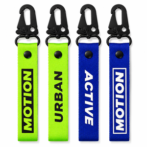 Llavero Ecológico de Tela Tejida para Motocicleta, con Letra Personalizada y Logotipo Impreso, con Mosquetón, Color Verde - Product Image 1