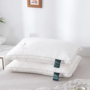 Оптовая продажа, современные подушки из микрофибры, 100% хлопок, Королевский размер, спальные перья, наволочка для отеля, дома, подушка для кровати