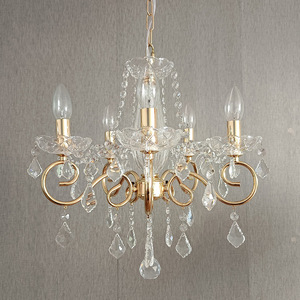 Fren Crystal Chandelier Gold 6 <b>Lights</b> LED Modern Minimalist Style For Living Room <b>Dining</b> Room Bedroom Kitchen Bathroom Study - Product Image 4