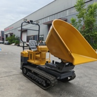 Mini-dumper sur chenilles CE EURO5 de 1,5 tonne avec moteur Kubota, déchargement hydraulique automatique, chenilles en caoutchouc, pour travaux agricoles et de construction