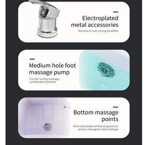 Bañera de Hidromasaje para Pies de Alta Calidad para Salón de Belleza, Terapia Acuática, Cuidado Relajante de los Pies con Masaje de Burbujas y Luces de Colores - Product Image 6