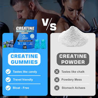Complément alimentaire pré-entraînement sans sucre pour la croissance musculaire des hommes et des femmes, créatine monohydrate en gummies