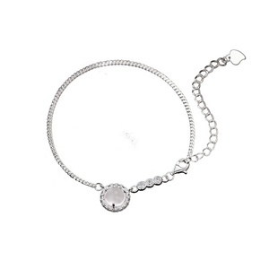 Pulsera de eslabones de burbuja de estrella elegante de plata 925, cadena fina y joyería de eslabones - Product Image 1