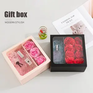 صندوق هدايا زفاف محمول صندوق هدايا حلوى زفاف للعطور صندوق زهور هدية يد حلوة قابل للطي