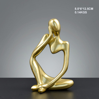 Petite Statue or de 13cm en résine, cadeau d'anniversaire, Sculpture abstraite, figurine moderne, décoration de la maison, du bureau