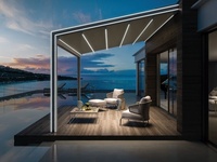 Auvent pliant électro-automatique en PVC, abri pliant en PVC, pergola pliante en PVC, auvent et gazebo, structure extérieure pour villa, jardin, gazebo