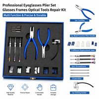 Kit d'outils de réparation optique pour montures de lunettes, pince de réglage multifonction avec tournevis et support de perceuse
