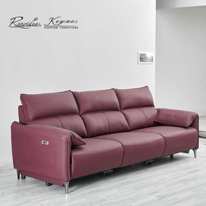 Canapé en cuir véritable de luxe 3 places inclinable pour bureau, salon, réception - Product Image 1