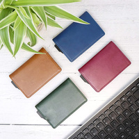 Dompet Kartu Kredit Minimalis Anti RFID, Model Pop Up, Tipis, Aluminium, Untuk Saku Depan, Penggunaan Bisnis