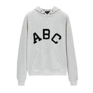 Chaqueta con capucha con forro polar de ganchillo Unisex de la marca de <span class=keywords><strong>moda</strong></span> Letras <span class=keywords><strong>ABC</strong></span> esenciales de doble línea para la temporada de invierno transfronteriza - Product Image 4