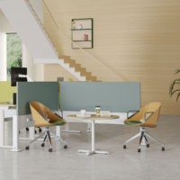 Chaises de conférence ergonomiques OMNI pour petits espaces, ensemble table de bureau, chaise de bureau confortable avec rotation à 360 degrés et fonction rafraîchissante