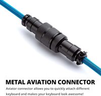 Kabel Penerbang Berlengan Ganda Melingkar Kustom untuk Kabel Jalinan Keyboard Mekanis