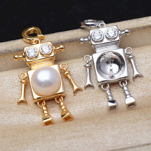 อุปกรณ์ทำเครื่องประดับเงินแท้ S925 ขนาด 11-12 มม. แบบ DIY หัวเข็มขัดอัจฉริยะสำหรับงานประดิษฐ์ จี้เปล่าสำหรับใส่ไข่มุก 13476 เครื่องประดับแฟชั่น จี้ห้อยประดับ ผลิตในจีน - Product Image 1