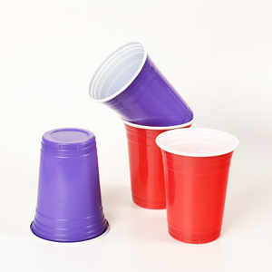 Logotipo personalizado vasos de plástico doble color púrpura juego plástico rojo fiesta tazas con tenis de mesa - Product Image 2