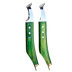 Wholesale Horse Farrier Loop Hoof Knife Small Oval Blade <b>Wooden</b> Handle Hoof Cleaning <b>Trimming</b> Shoeing Tool - Product Image 1
