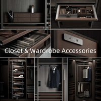 Armoire Modulaire Moderne Personnalisée en Bois Massif pour Chambre à Coucher, Dressing avec Rangement pour Appartement et Hôtel