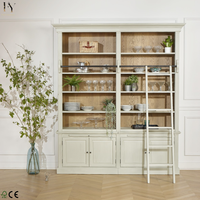 Étagère à livres réglable en bois de haute qualité pour salon avec échelle, ensemble d'étagères personnalisable