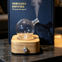 Diffuseur d'arômes en bois pour chambre, yoga, spa, nébuliseur sans eau, silencieux 32-39 dB, atomiseur d'huile 25 ml, lumière 7 couleurs, 20-50 m²