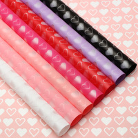 Papier d'emballage pour fleurs en forme de petit cœur, papier mat polyvalent, emballage cadeau pour bouquets de fleurs, papier pour fleuristes
