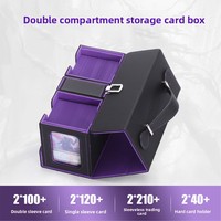 Boîte de rangement pour cartes TCG en cuir PU avec poignée et fenêtre, étui de rangement pour cartes Poke Mon Yu-Gi-Oh MTG, porte-dés et jetons