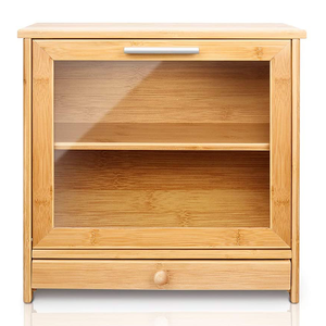 Bamboo Bread Box Extra Large Capacity Breadbox For Kitchen 2 Layer