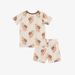 Conjuntos de Ropa para Bebé Niña con Estampado de Oso Comiendo Miel Miozing, Pijamas Suaves de Bambú para Niños - Product Image 2