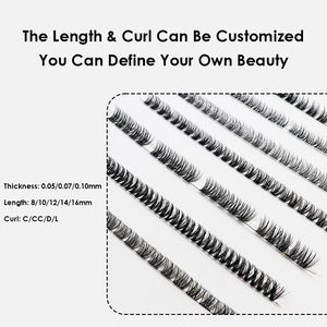 Cils en grappes autocollants réutilisables en cheveux synthétiques imperméables Lazygirl, bande transparente invisible, logo personnalisé, <span class=keywords><strong>effet</strong></span> 3D - Product Image 6