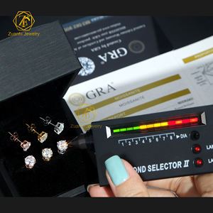 أقراط مويسانيتي وردية ملونة 1 قيراط أزرق أرجواني أحمر اللون أقراط ماسية انفرادية مستديرة للسيدات - Product Image 6