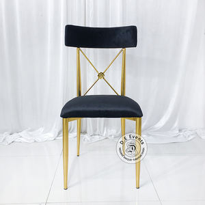 DE nuovo Design di lusso <span class=keywords><strong>Brooklyn</strong></span> oro acciaio inossidabile croce retro banchetto sedia di nozze con cuscino di colore - Product Image 5