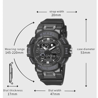 Jam Tangan Sport Smael 8063 Model Terbaru Layar Ganda Digital Pria Tahan Air Kasual Quartz Alarm